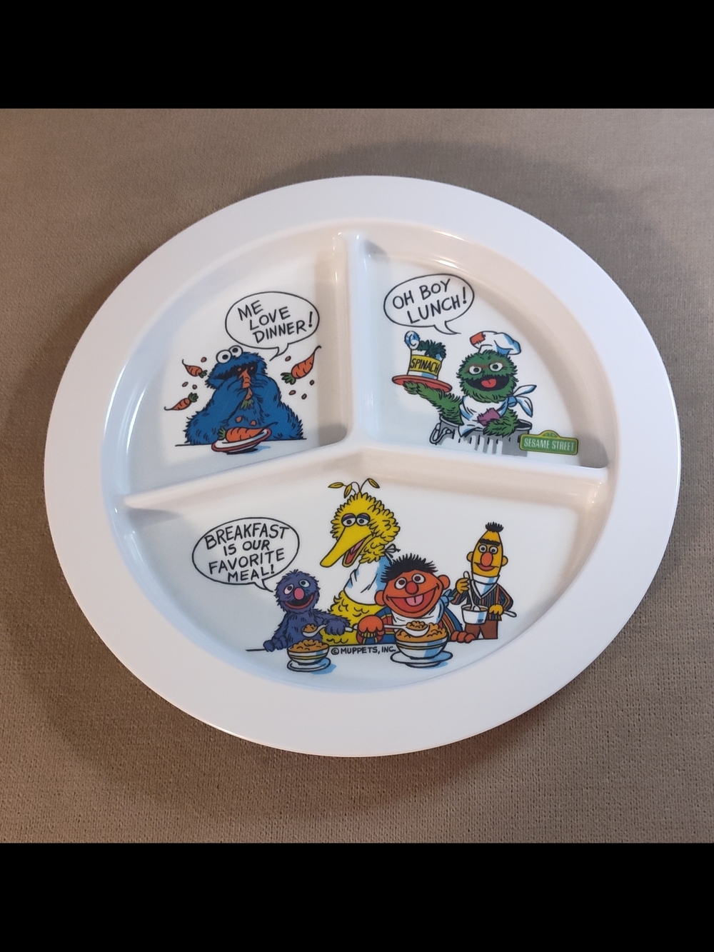 NEW! Vintage Artisan Ware Sesame Street Divided Plate